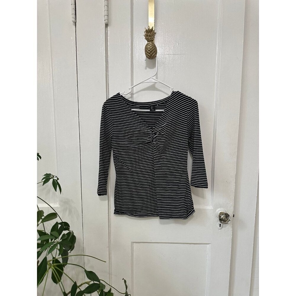 Tahari women’s size, small, black and white striped blouse